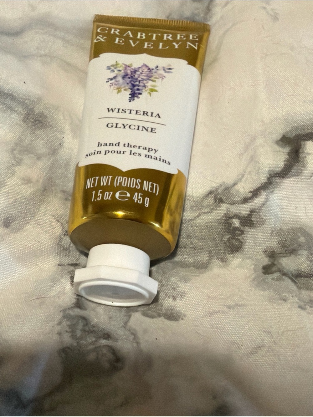 Crabtree & Evelyn Wisteria Hand Therapy Cream - Gold, White & Purple Accents